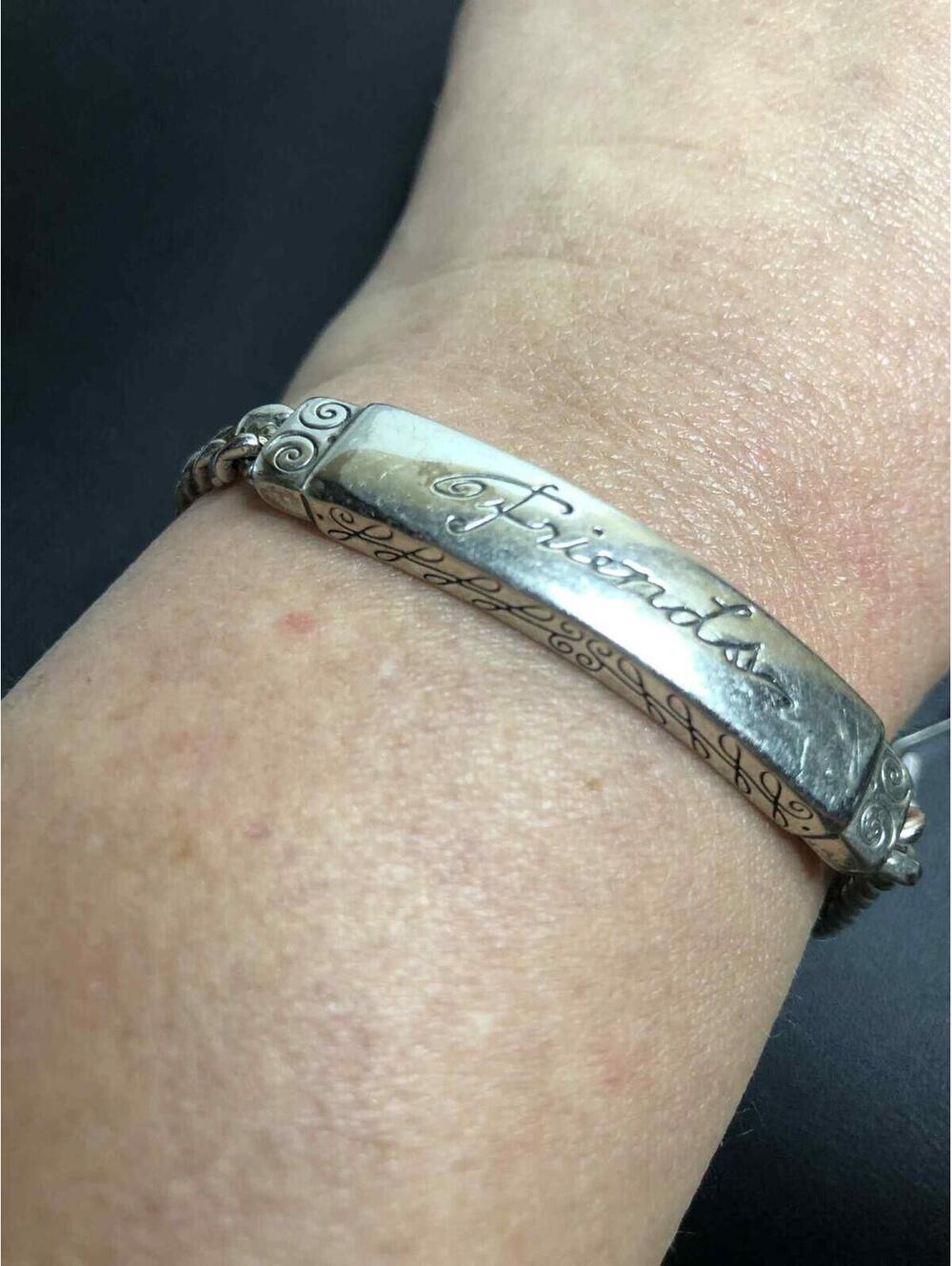 7860 Brighton Friends  Bracelet ID Scroll Engraved Silver Plated 7"
